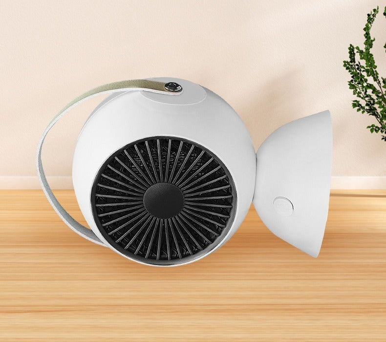 White 1300W desk space heater with handle