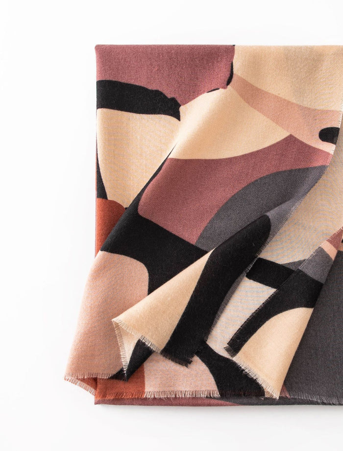 Hendrano Abstract Print Scarf with Cashmere Feel