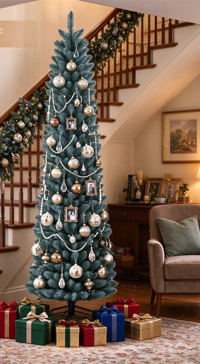 Slim frosted 6 ft pencil Christmas tree