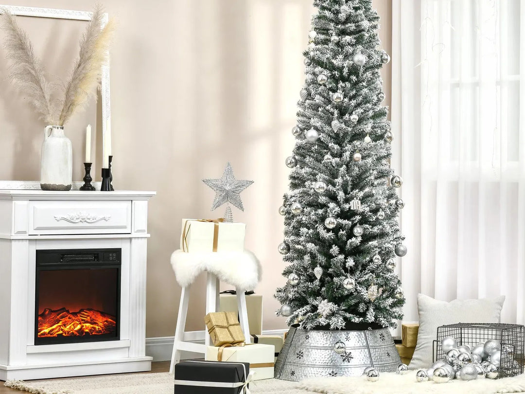 Slim flocked pencil Christmas tree