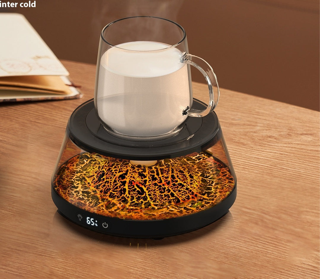 Volcano mug warmer with glowing base