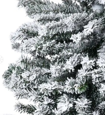 Tall slim snow flocked pencil tree