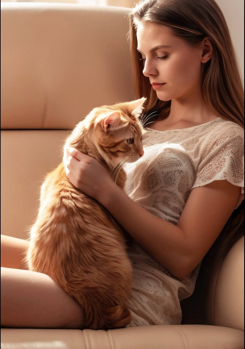 Spray grooming brush with mist for cats