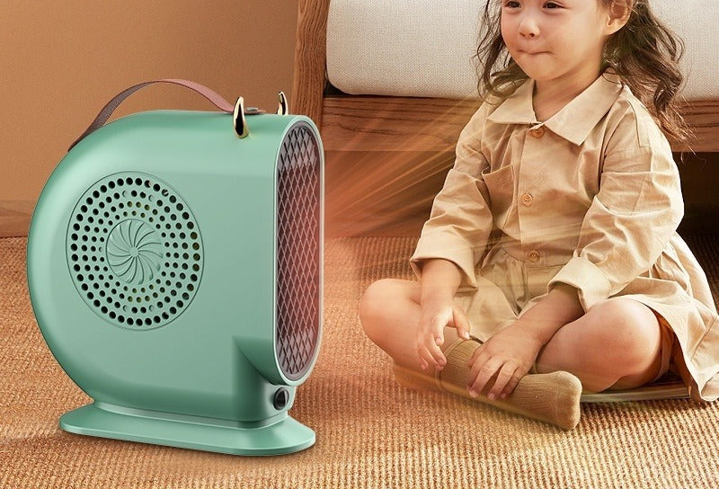 Olive green small portable heater with handle