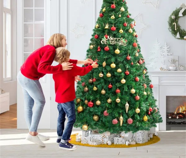 Full 8 ft green artificial Christmas tree