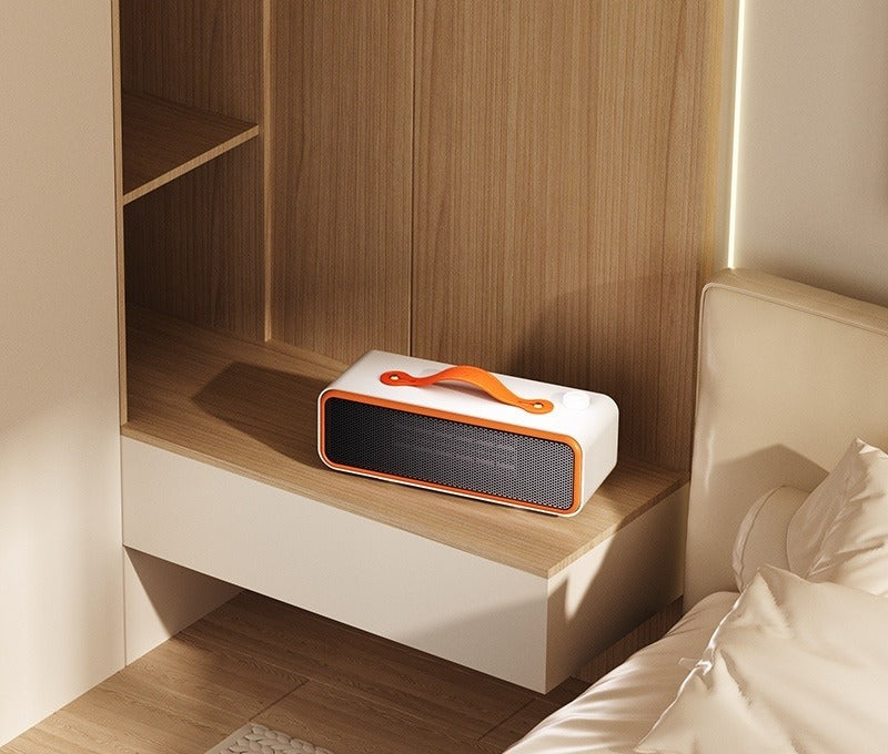 Slim horizontal ceramic desk heater