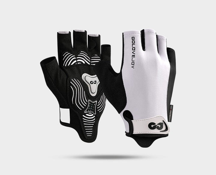 Black half-finger cycling gloves with padded palm