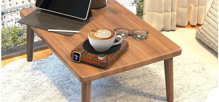 Walnut electric mug warmer with digital display
