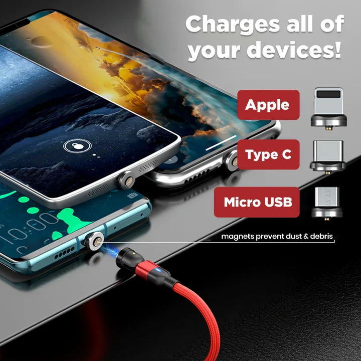 Hendrano™ 3-in-1 Magnetic Charging Cable for iPhone, Android and USB-C