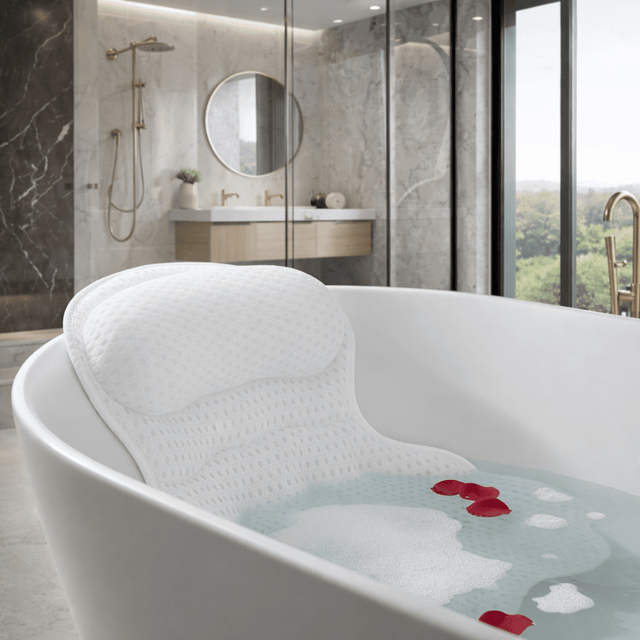 Hendrano™ Ergonomic 4D Mesh Bath Pillow with Neck and Back Support