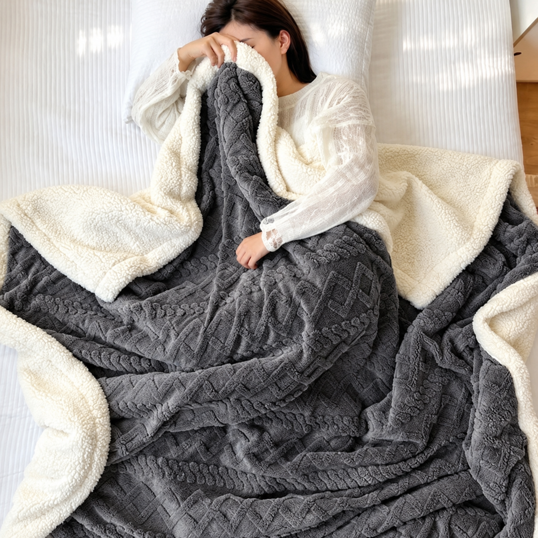 Reversible Sherpa Fleece Blanket, Warm Without the Bulk