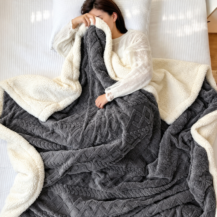 Reversible Sherpa Fleece Blanket, Warm Without the Bulk