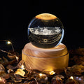 Hendrano™ Crystal Ball Night Light Projector with Music and Wood Base
