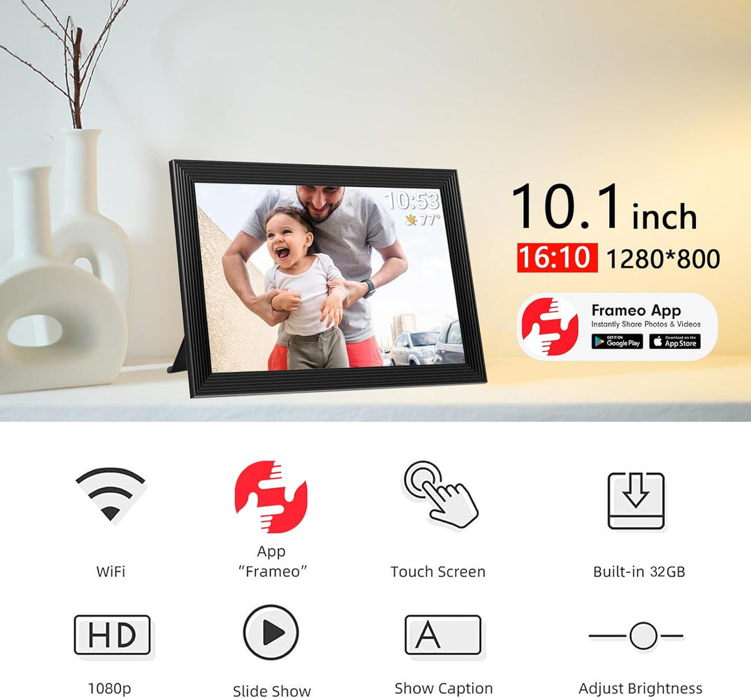 10.1" Wi-Fi Digital Picture Frame with Video and App Sharing