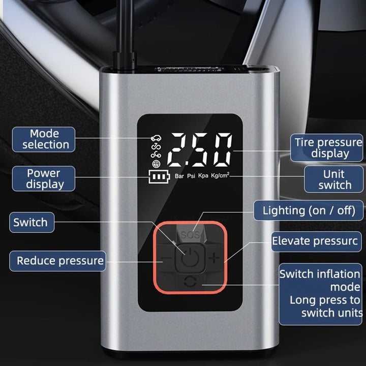 Hendrano™ Portable Electric Tire Inflator with Auto Shut-Off
