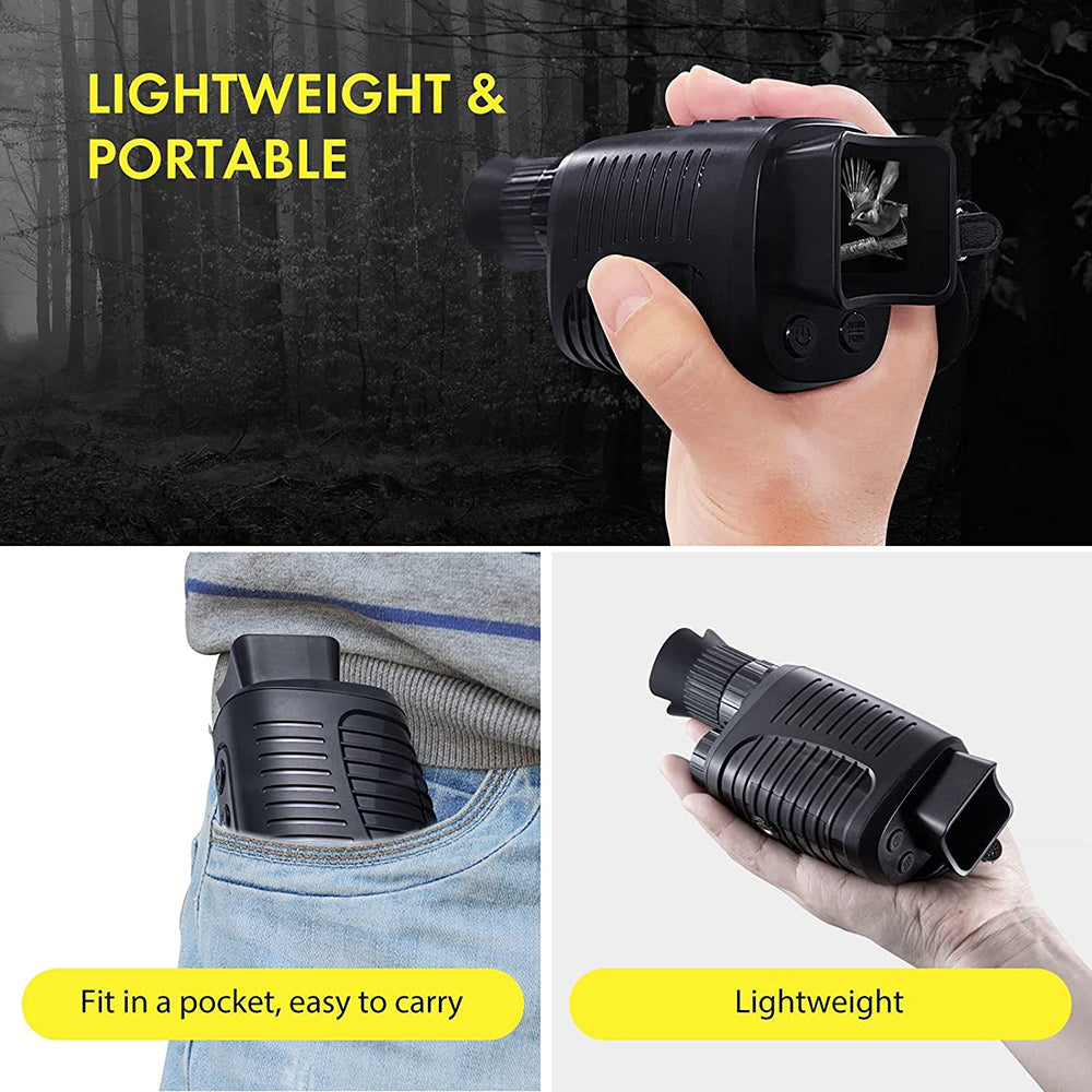 Compact Night Vision Monocular with 3x Optical Zoom and Infrared