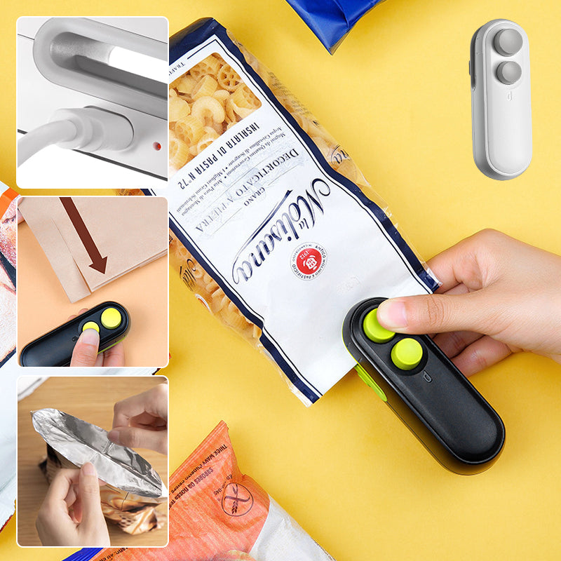 Rechargeable Mini Bag Heat Sealer with Built-In Cutter