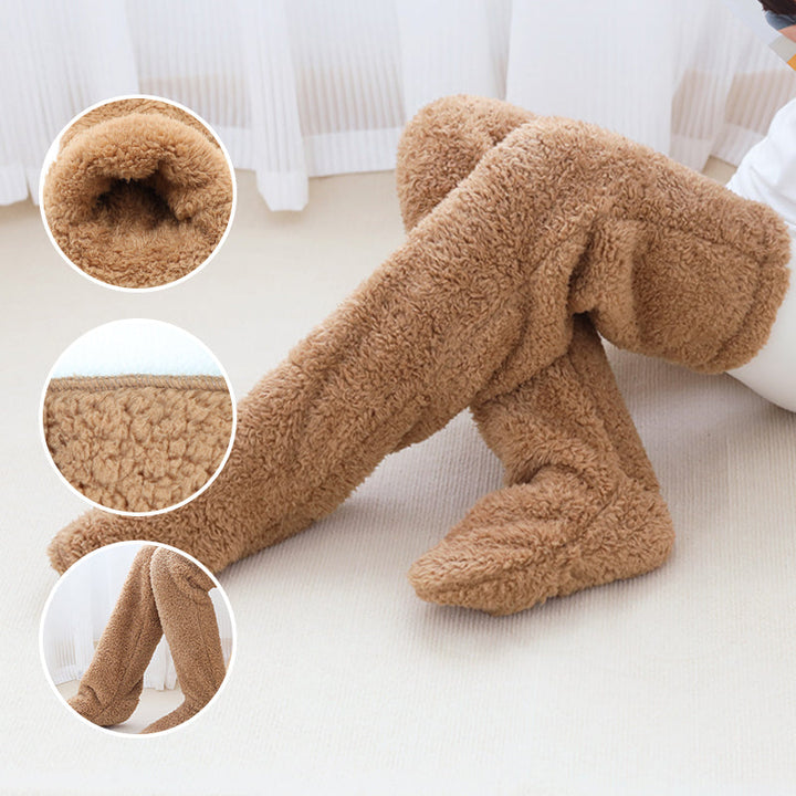 Long Fuzzy Leg Warmer Socks, Open-Toe or Footless