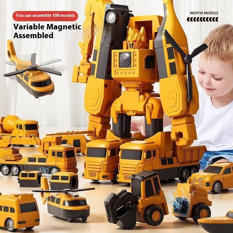 Magnetic Transforming Car Toy for Creative Building Play