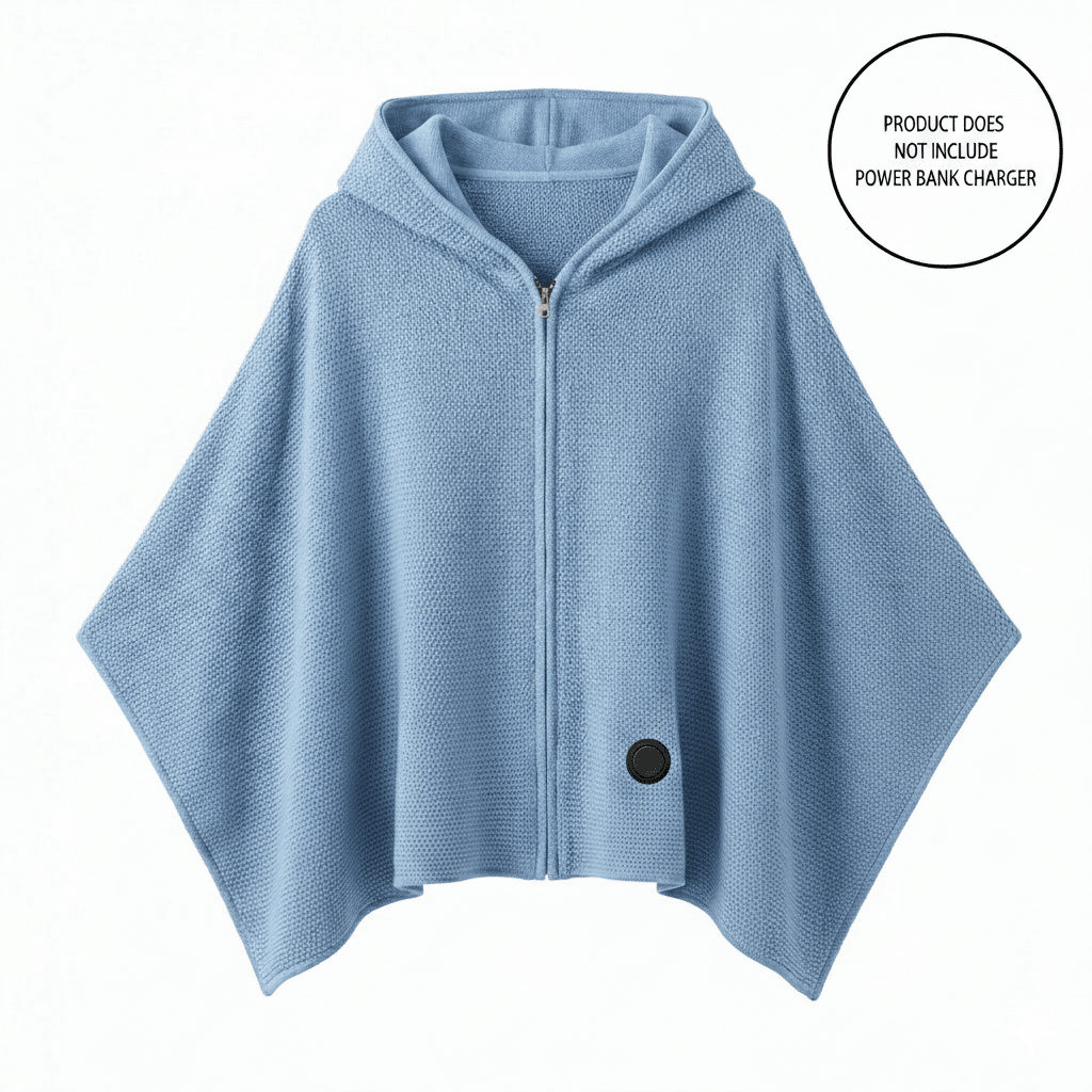 Hendrano™ Hooded USB Heated Shawl with Zipper and 3 Heat Settings