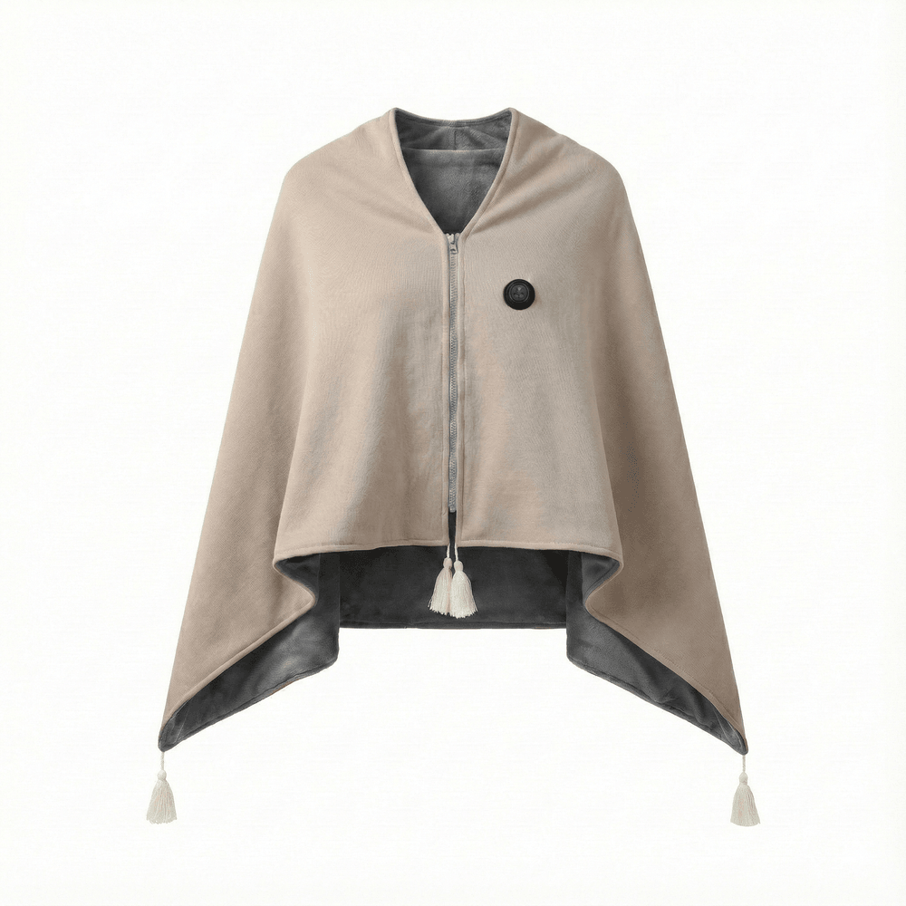 Heated Cotton Shawl Wrap with 8 Heat Zones and USB Power – Hendrano™