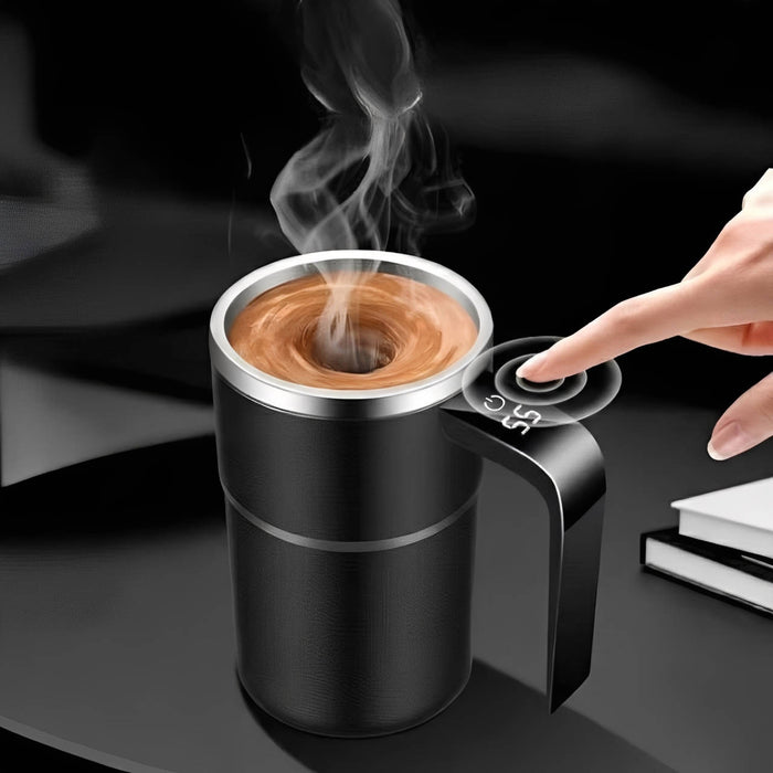 Hendrano™ Self-Stirring Heated Travel Mug with Live Temperature Display