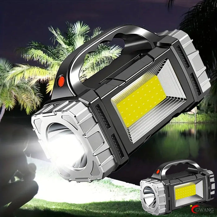 Hendrano™ Solar Rechargeable LED Flashlight with COB Floodlight and Power Bank