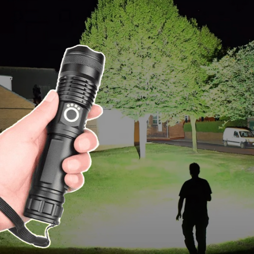Hendrano™ Rechargeable XHP50 LED Flashlight with Zoom and Battery Indicator