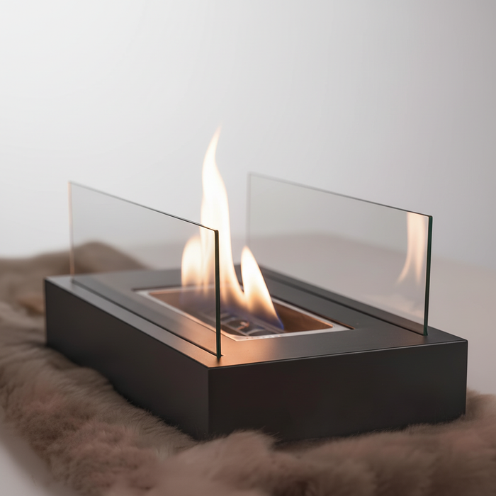 Hendrano™ Indoor/Outdoor Tabletop Fire Pit with Tempered Glass Panels