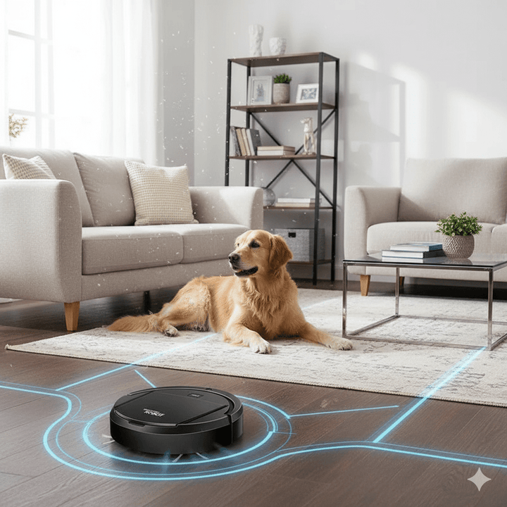 Quiet Robot Vacuum with HEPA Filter and One-Button Cleaning
