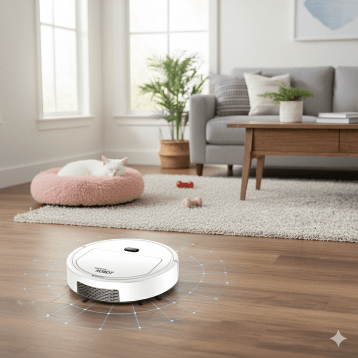 Quiet Robot Vacuum with HEPA Filter and One-Button Cleaning