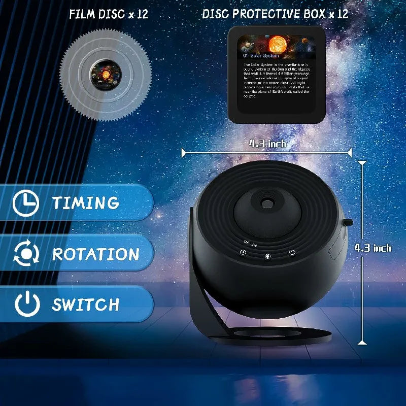 Hendrano™ 360° Planetarium Star Projector with 12 Galaxy Discs