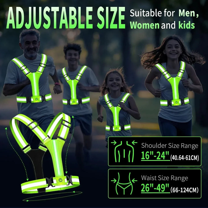 Hendrano™ Rechargeable LED Running Vest with 360° Reflective Visibility