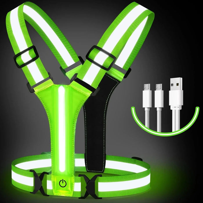Hendrano™ Rechargeable LED Running Vest with 360° Reflective Visibility