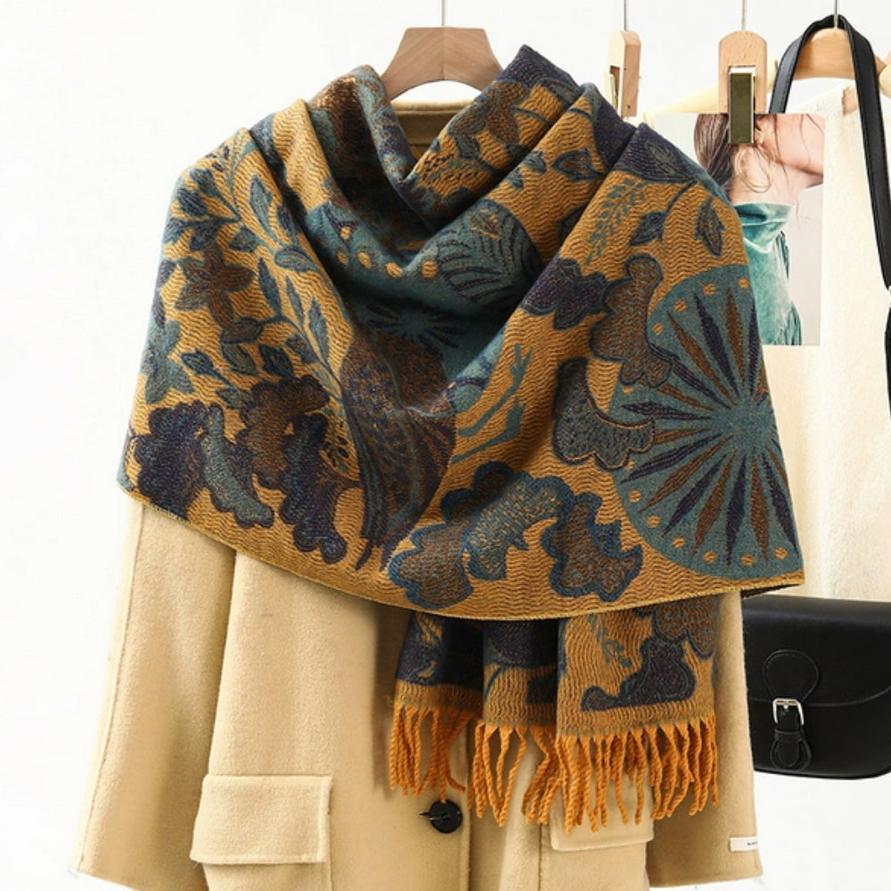 Ethnic Pattern Pashmina Shawl Scarf – Soft &amp; Vibrant Wrap