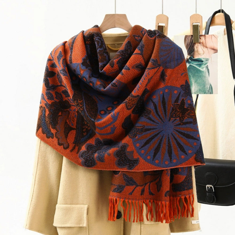 Ethnic Pattern Pashmina Shawl Scarf – Soft &amp; Vibrant Wrap