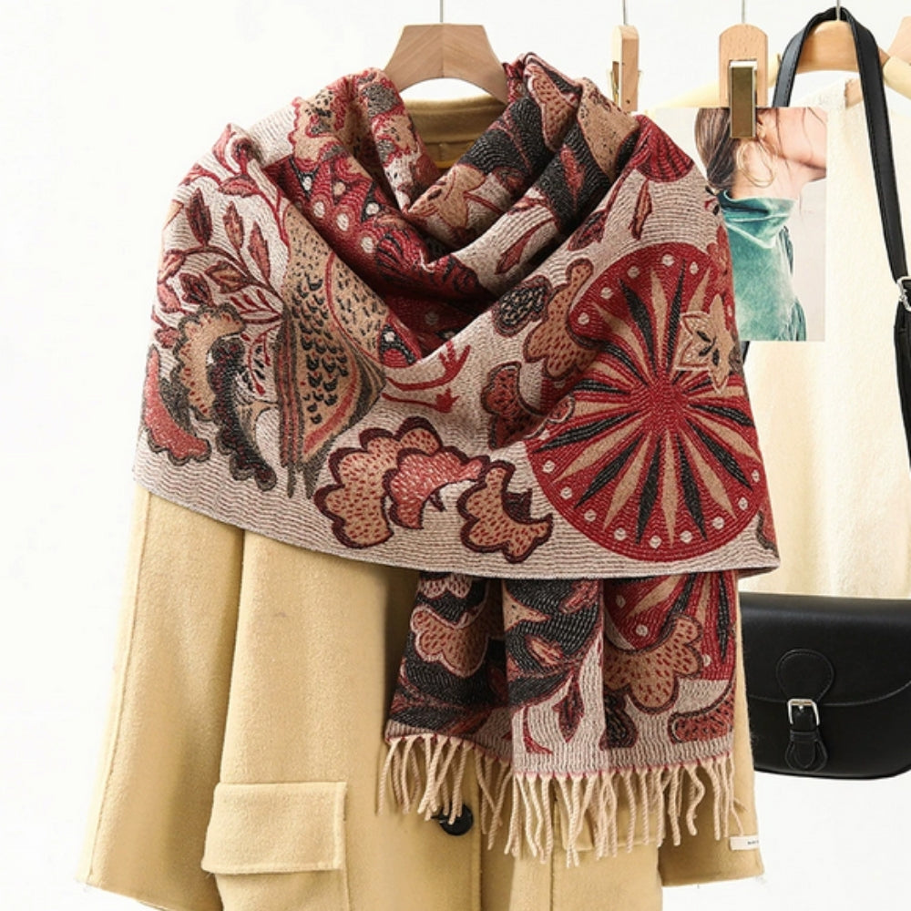 Ethnic Pattern Pashmina Shawl Scarf – Soft &amp; Vibrant Wrap