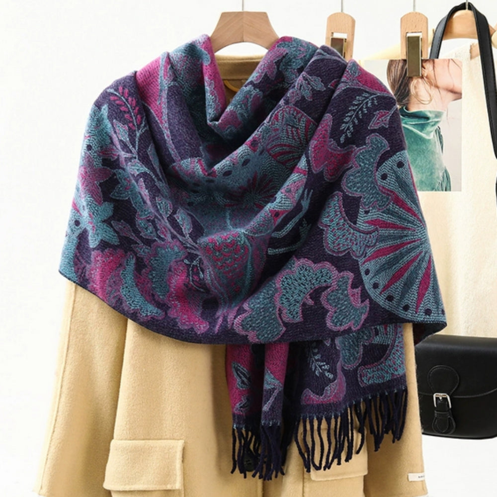 Ethnic Pattern Pashmina Shawl Scarf – Soft &amp; Vibrant Wrap