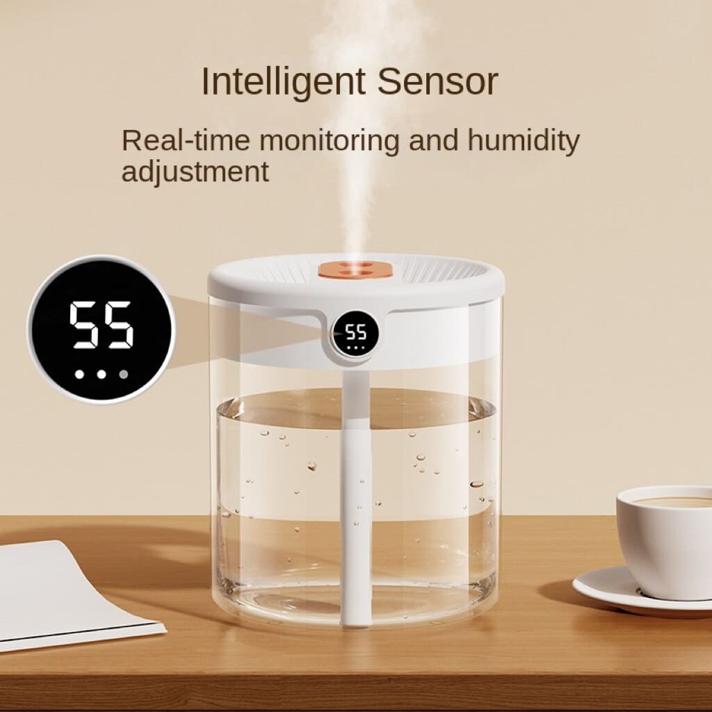 2L USB Cool Mist Humidifier with Dual Mist Outlets and Display