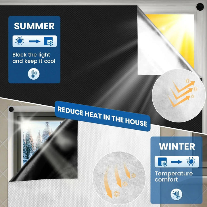 Portable Magnetic Blackout Shade with Suction Cups, No Drilling