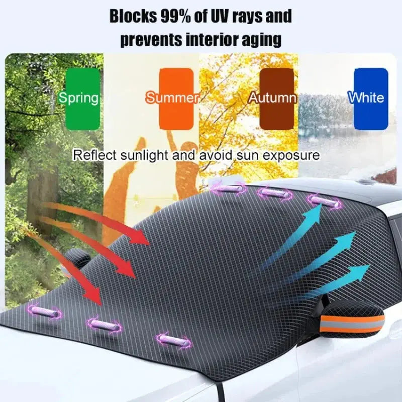 Magnetic Windshield Cover in Oxford Fabric for Year-Round Use