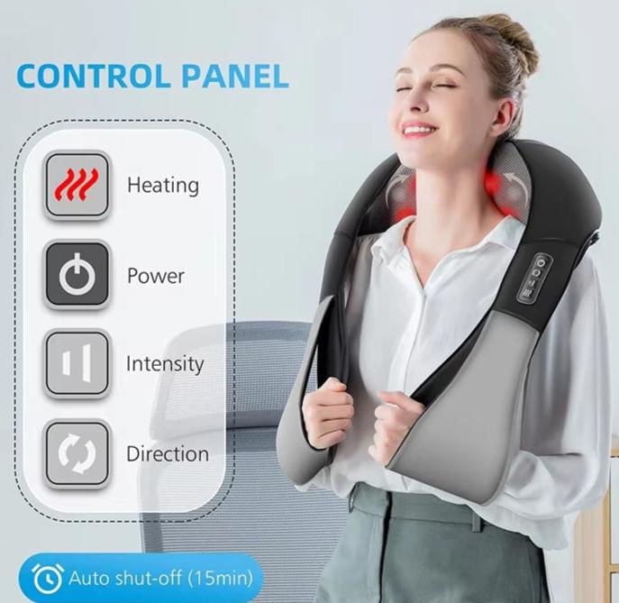 Hendrano™ Shiatsu Neck and Back Massage Pillow with Soothing Heat