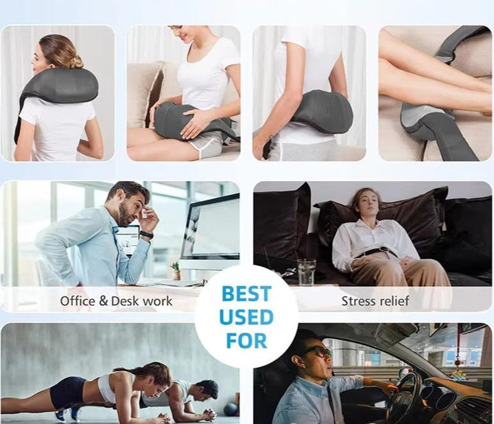 Hendrano™ Shiatsu Neck and Back Massage Pillow with Soothing Heat