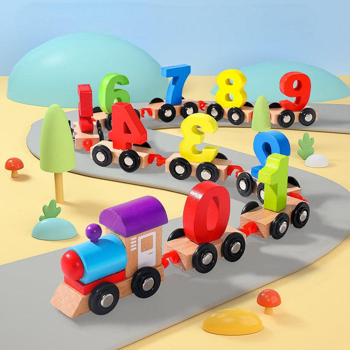 Hendrano™ Wooden Magnetic Number Train Toy for Hands-On Learning
