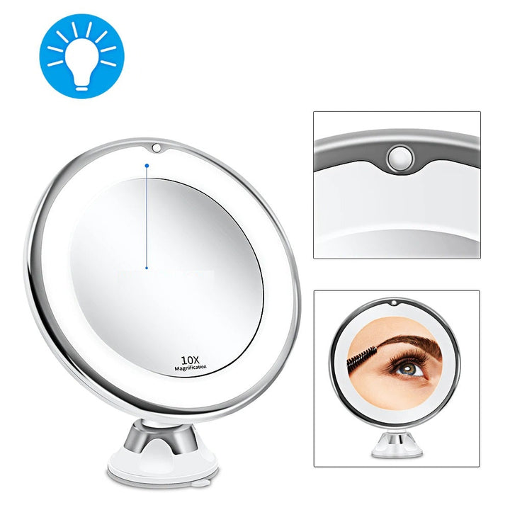 Cordless LED Makeup Mirror with 7x and 10x Magnification