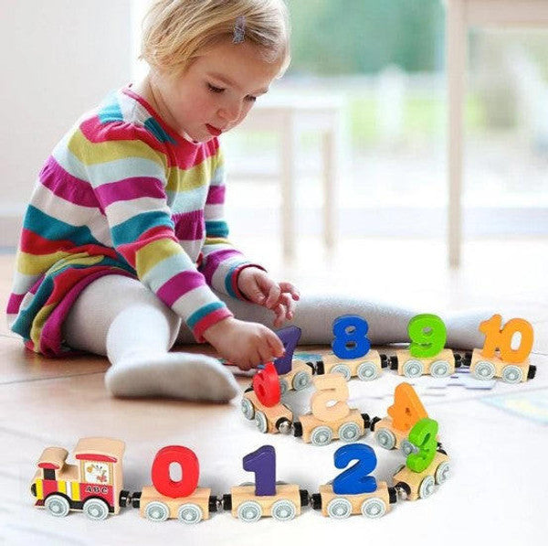 Hendrano™ Wooden Magnetic Number Train Toy for Hands-On Learning