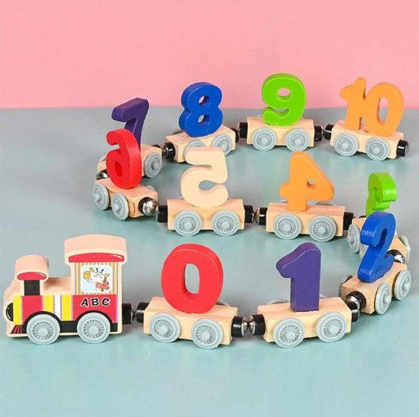 Hendrano™ Wooden Magnetic Number Train Toy for Hands-On Learning