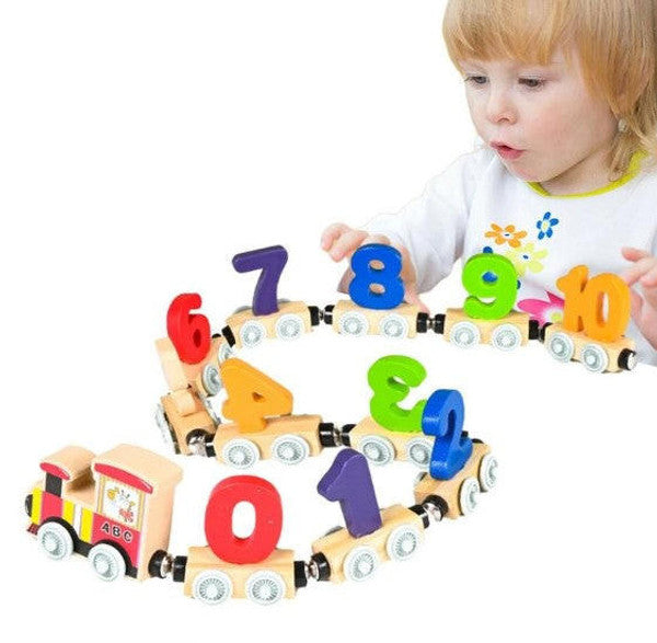 Hendrano™ Wooden Magnetic Number Train Toy for Hands-On Learning