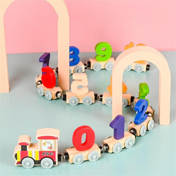 Hendrano™ Wooden Magnetic Number Train Toy for Hands-On Learning