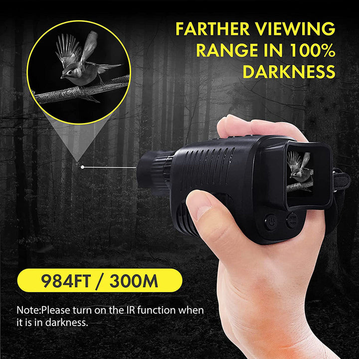 Compact Night Vision Monocular with 3x Optical Zoom and Infrared